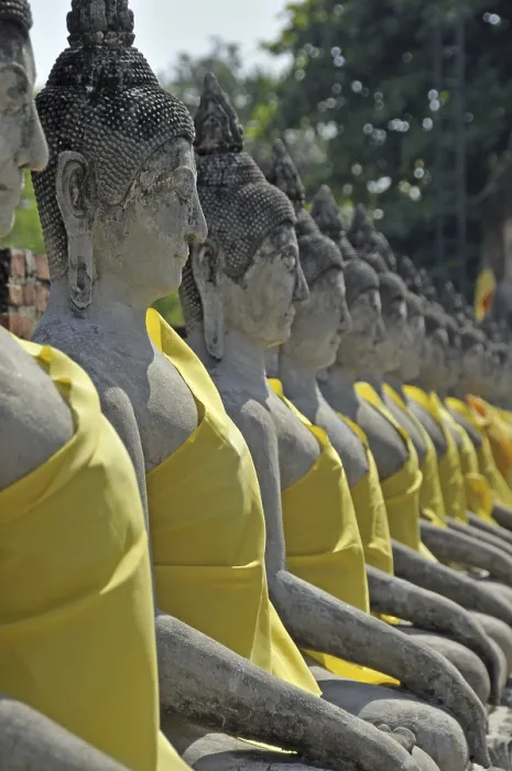 Framed Print : Buddha statues around the Great Chedi Chaya Mongkol