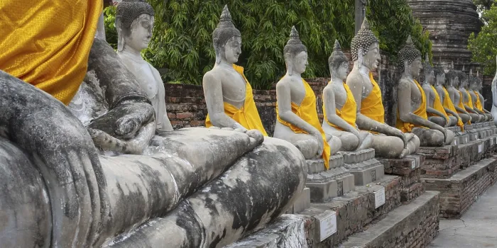 Framed Print : Buddha statues around the Great Chedi Chaya Mongkol Framed Print : Buddha statues around the Great Chedi Chaya Mongkol