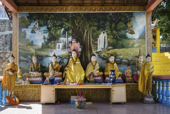 Framed Print : Buddha statues in South Phnom Prasit Pagoda Framed Print : Buddha statues in South Phnom Prasit Pagoda