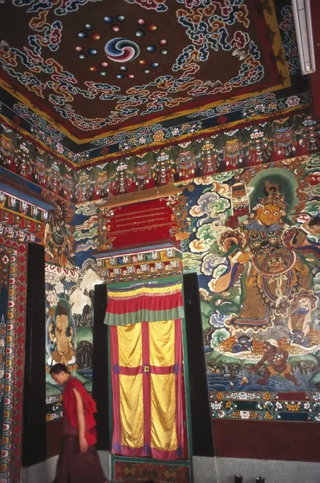Framed Print : Buddhist monastery, murals painting