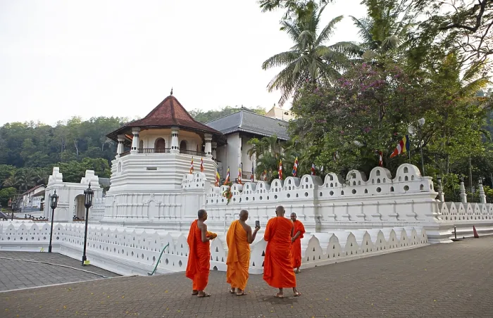 Framed Print : Buddhist monks at the Temple of the Tooth or Sri Dalada Maligawa