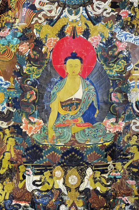 Framed Print : Buddhist painting from Tibet, Thangka painting from Tibet
