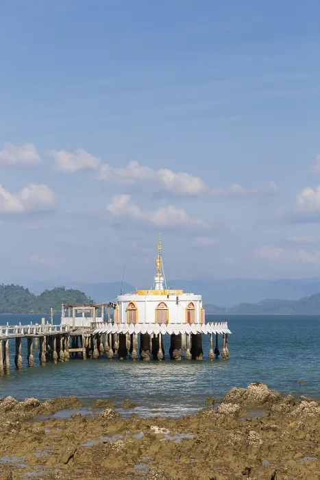 Framed Print : Buddhist pier temple, Ko Phayam island Framed Print : Buddhist pier temple, Ko Phayam island
