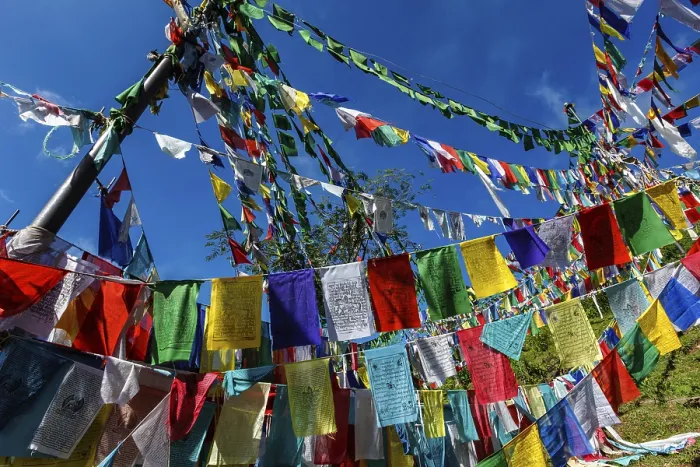 Framed Print : Buddhist prayer flags lungta with Om Mani Padme Hum Buddhist mantra prayer meaning Praise to the Jewel in the Lotus Framed Print : Buddhist prayer flags lungta with Om Mani Padme Hum Buddhist mantra prayer meaning Praise to the Jewel in the Lotus