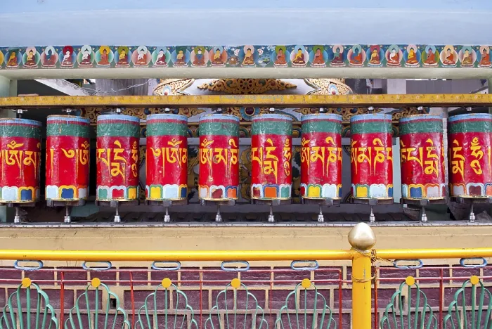 Framed Print : Buddhist prayer wheels, Tibet, Dharamsala