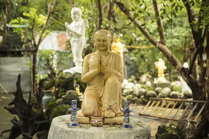 Framed Print : Buddhist statues in the temple in Nha Trang