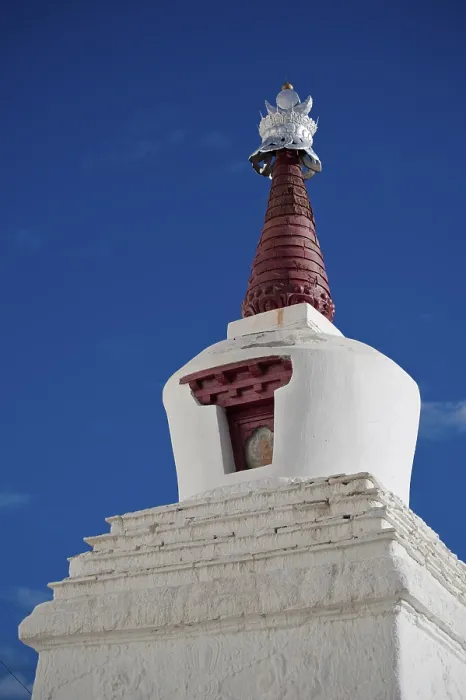 Framed Print : Buddhist stupa over blue sky at Thiksey Gompa Framed Print : Buddhist stupa over blue sky at Thiksey Gompa