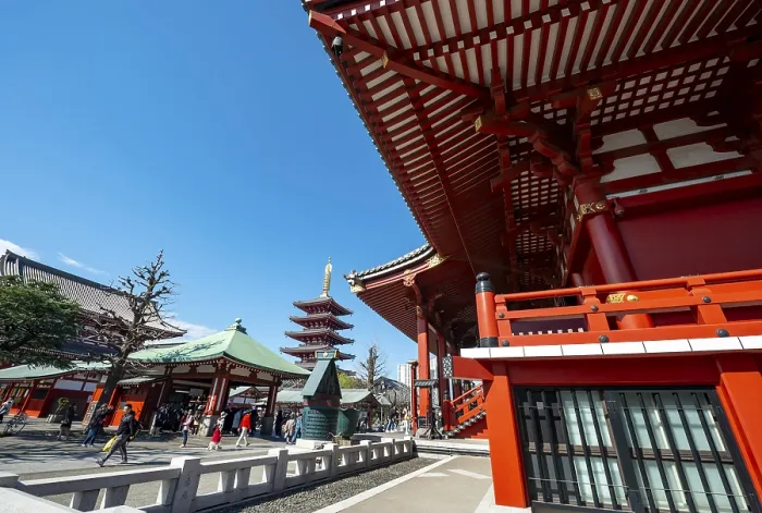 Framed Print : Buddhist temple complex with five-story pagoda