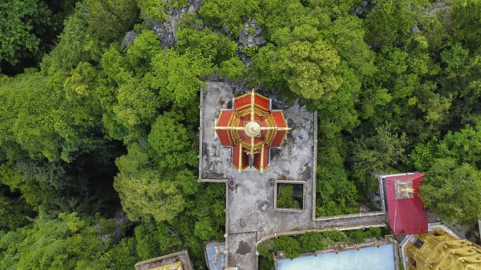 Framed Print : A buddhist temple on a mountain in Cambodia seen from above Framed Print : A buddhist temple on a mountain in Cambodia seen from above