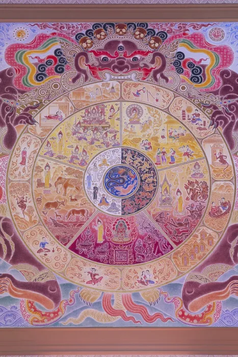 Framed Print : Buddhist wall painting, Tibetan Buddhism