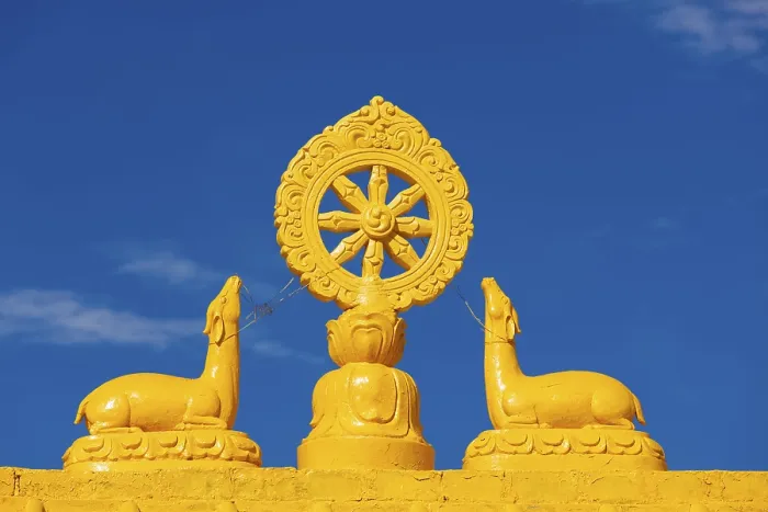 Framed Print : Buddhist Wheel of the Law. Kungri Monastery