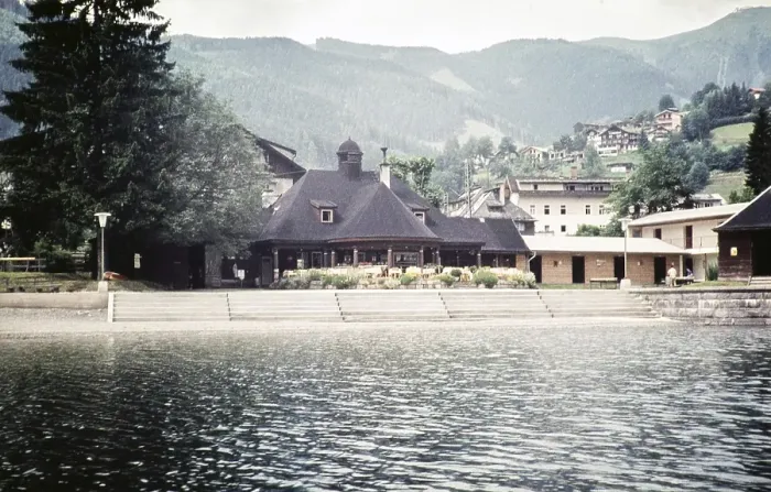 Framed Print : Building on the lake, Cafe Terrasse in Zell am See, Austria, Europe 1960, Europe Framed Print : Building on the lake, Cafe Terrasse in Zell am See, Austria, Europe 1960, Europe