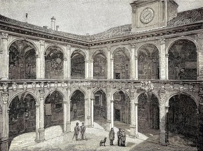 Framed Print : The building of the old University of Bologna in 1870 Framed Print : The building of the old University of Bologna in 1870