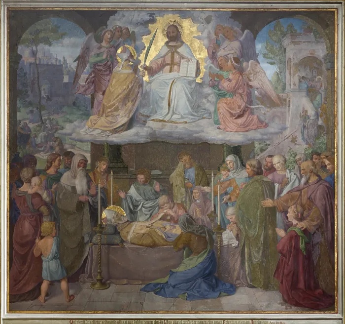 Framed Print : Built by Ernst Zwirner, fresco on the east wall of the north transept Framed Print : Built by Ernst Zwirner, fresco on the east wall of the north transept