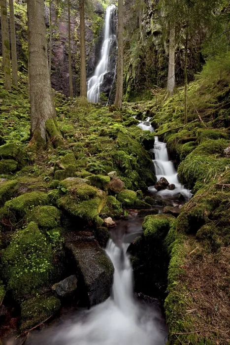 Framed Print : Burgbachwasserfall falls in the Black Forest