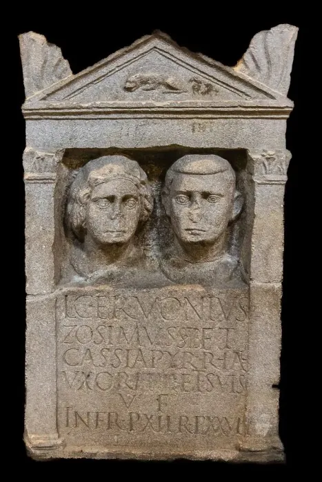 Framed Print : Burial stele from the 1st century