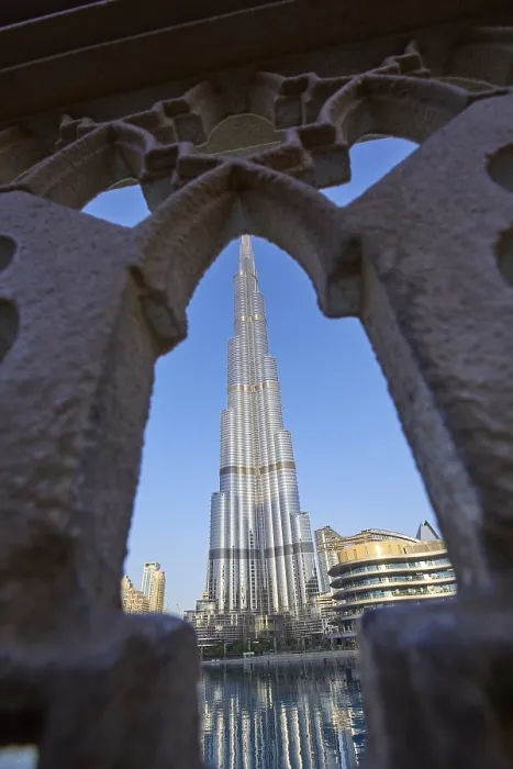 Framed Print : Burj Khalifa framed with the fence Framed Print : Burj Khalifa framed with the fence