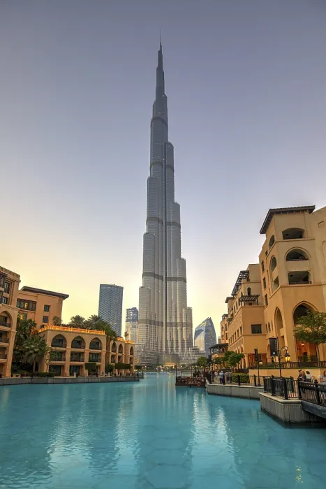 Framed Print : Burj Khalifa at sunset, Dubai, United Arab Emirates