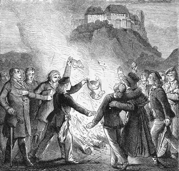 Framed Print : Burning of books at the Wartburg festival in 1817