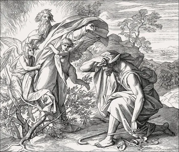 Framed Print : Burning Bush, Old Testament, by Julius Schnorr von Carolsfeld