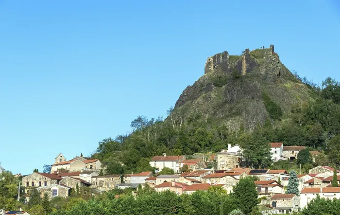Framed Print : Buron village and his castle. Puy de Dome