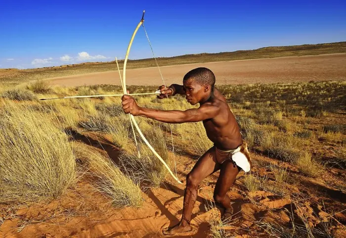 Framed Print : Bushman of the San people hunting Framed Print : Bushman of the San people hunting