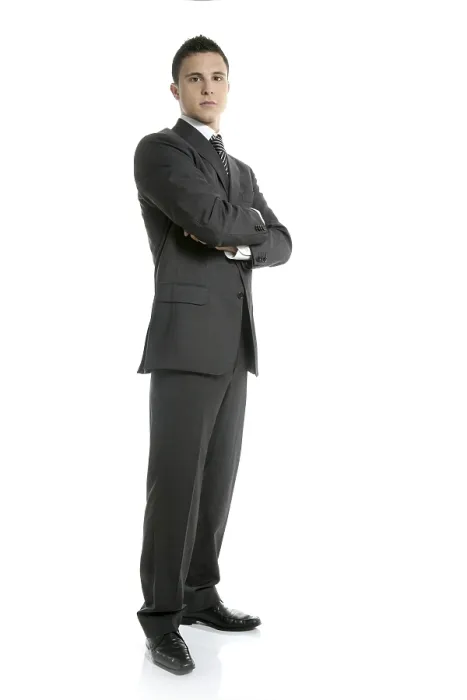 Framed Print : Businessman young stand up, full length on white background Framed Print : Businessman young stand up, full length on white background