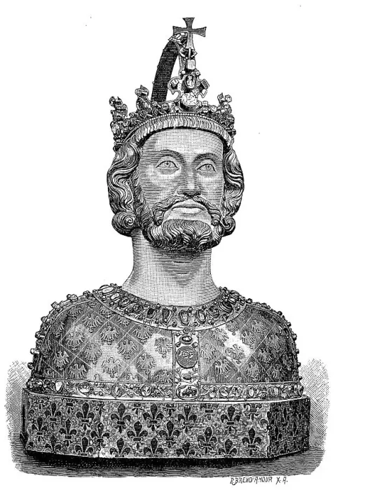 Framed Print : Bust of Charlemagne in Aachen Cathedral
