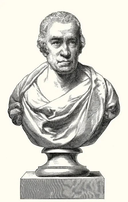 Framed Print : A bust of James Watt, 1736 - 1819