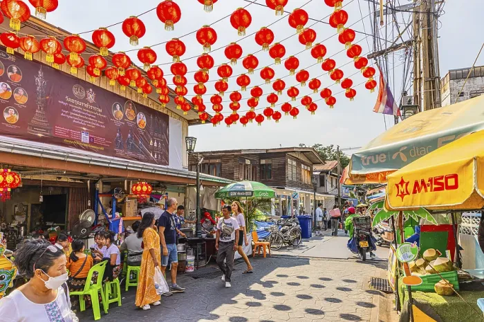 Framed Print : Busy access road covered with red lanterns Framed Print : Busy access road covered with red lanterns