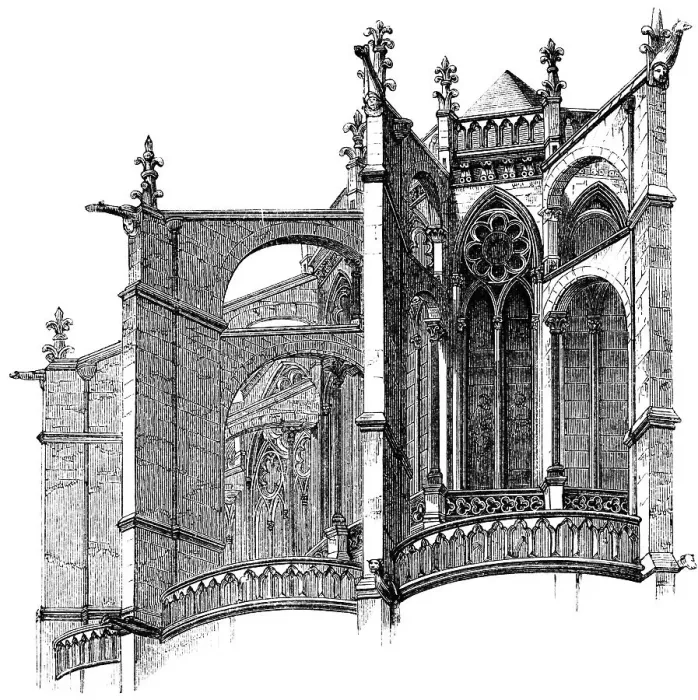 Framed Print : Buttresses of the Gothic Basilica of Saint-Denis
