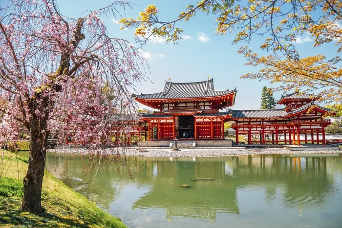 Framed Print : Byodo-in temple at spring in Uji, Kyoto, Japan