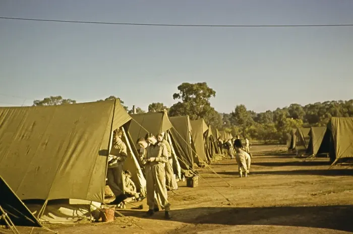 Framed Print : Cadet students at military training camp, Seymour Camp, Victoria, Australia 1956 Boys resting next to their tent Framed Print : Cadet students at military training camp, Seymour Camp, Victoria, Australia 1956 Boys resting next to their tent