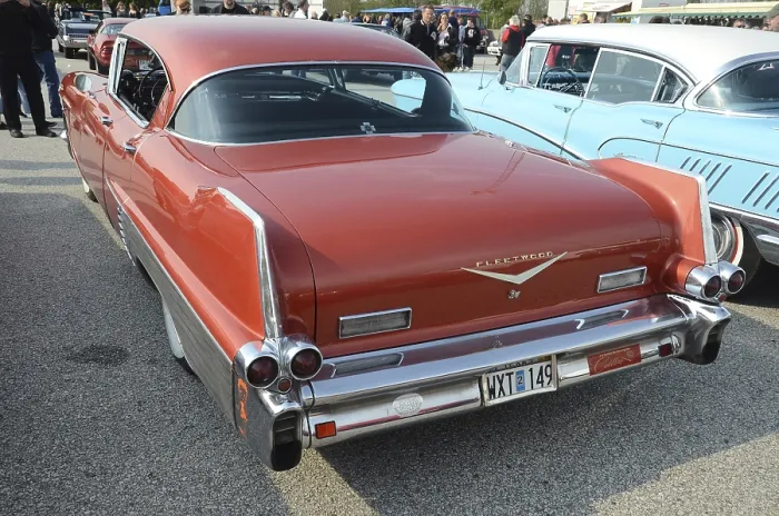 Framed Print : Cadillac Fleetwood Sixty 1957, at a meeting of classic American cars in Ystad Framed Print : Cadillac Fleetwood Sixty 1957, at a meeting of classic American cars in Ystad