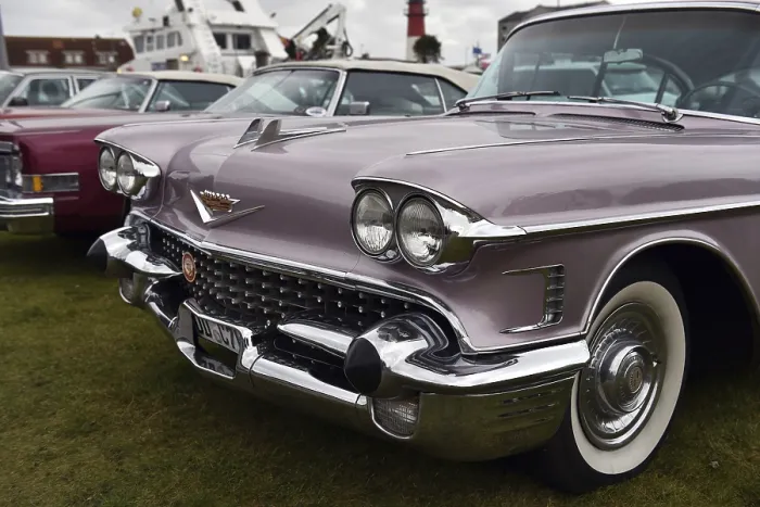 Framed Print : Cadillac Sedan DeVille at classic car meeting in Busum