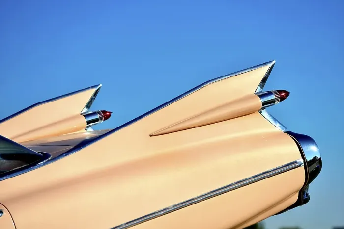 Framed Print : Cadillac shark fins in blue sky Framed Print : Cadillac shark fins in blue sky