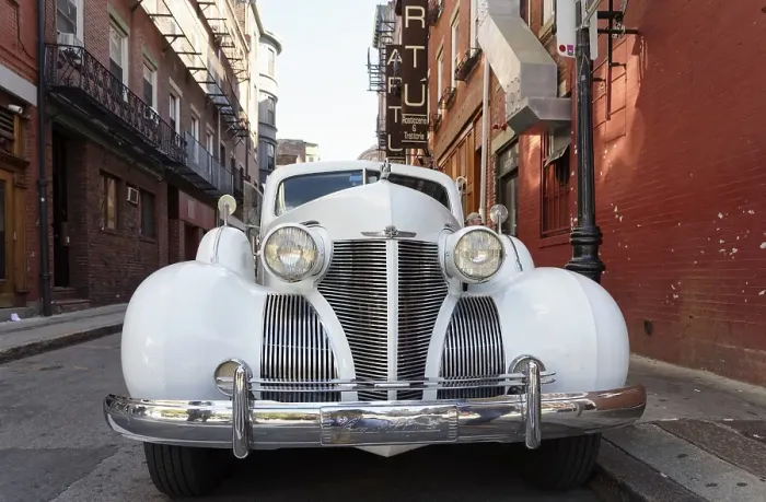 Framed Print : Cadillac vintage car, Freedom Trail