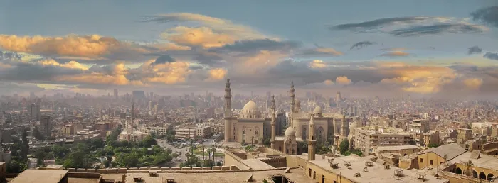 Framed Print : Cairo with Al-Azhar mosque, Cairo, Egypt