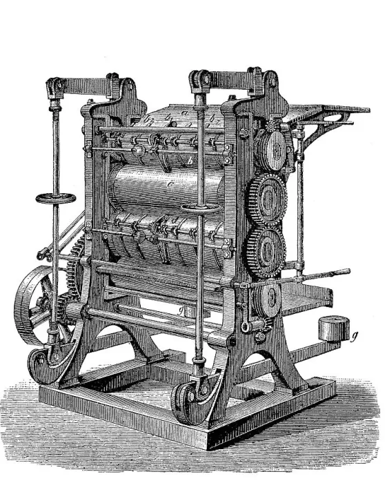 Framed Print : Calender, a system of several heated and polished steel rollers arranged on top of each other