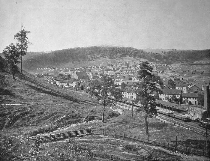 Framed Print : Cambria City, a huge ironworks