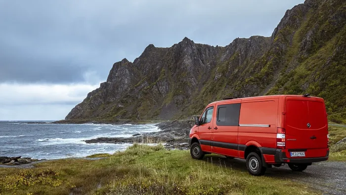 Framed Print : Campervan, Noss, Andoya, Norway, Europe