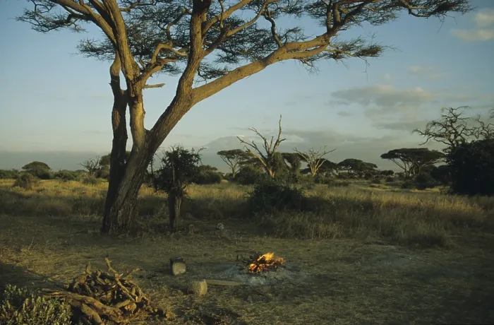 Framed Print : Campfire on Kilimandjaro