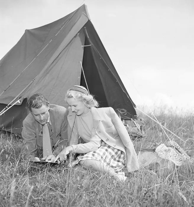 Framed Print : Camping in the old days Framed Print : Camping in the old days