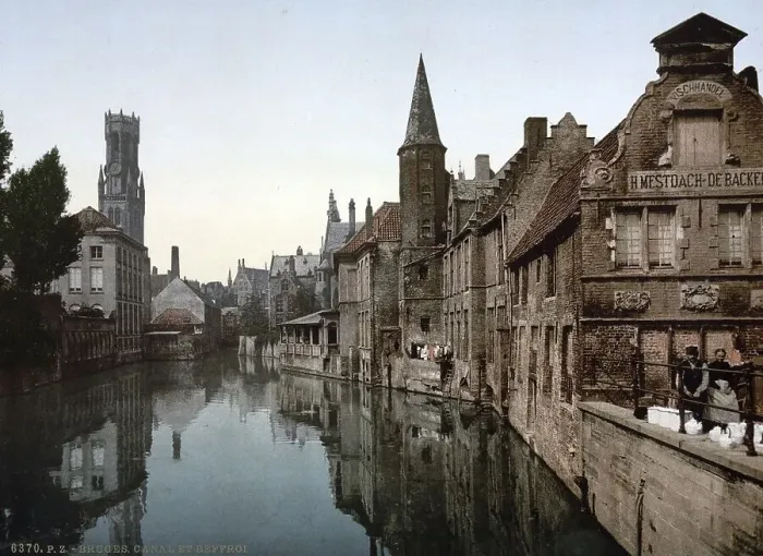Framed Print : Canal and Belfry, Bruges, Belgium Framed Print : Canal and Belfry, Bruges, Belgium