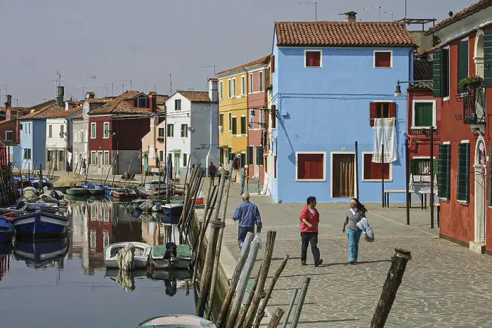 Framed Print : Canal with colourful houses, Burano