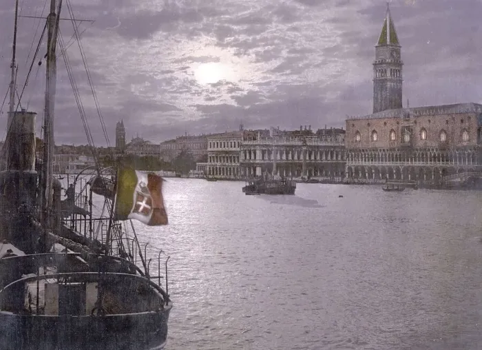 Framed Print : Canale Grande and Doge's Palace by moonlight