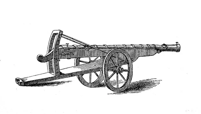Framed Print : Cannon, Burgundian serpentine from the artillery of Charles the Bold  /  Kanone
