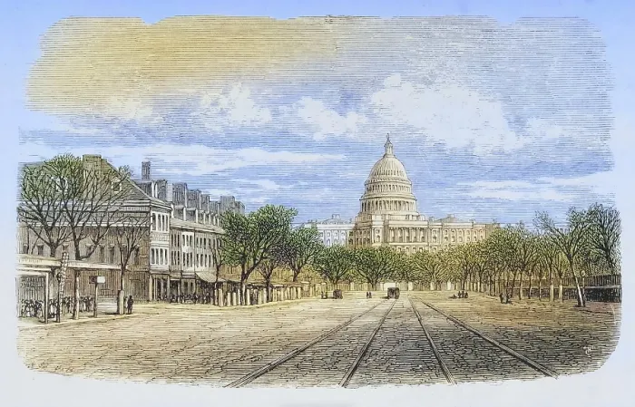 Framed Print : The Capitol in Washington D.C. in the 1870s