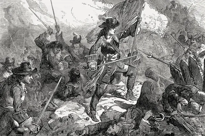 Framed Print : Captain John Churchill at the Siege of Maastricht