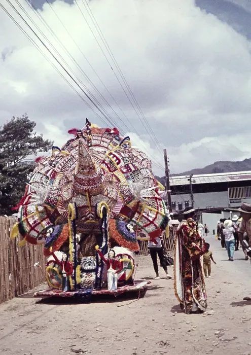 Framed Print : Caption: A lone Indian, elaborate decoration for one person at a carnival, Trinidad 1962
